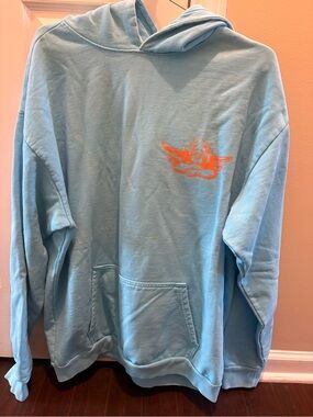 Boys Lie Light Blue Hoodie Sweatshirt with Orange Chest Logo One Size